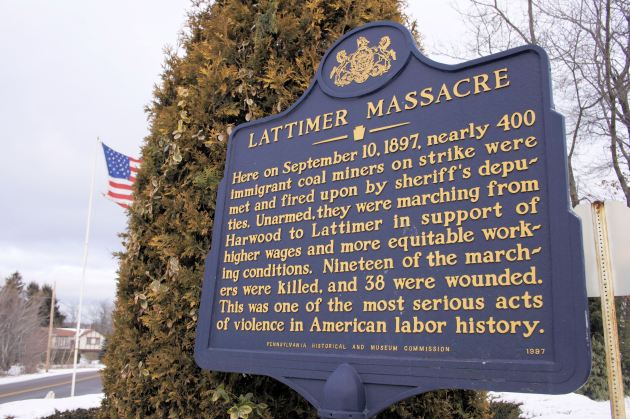 PHMC marker at the Lattimer massacre memorial